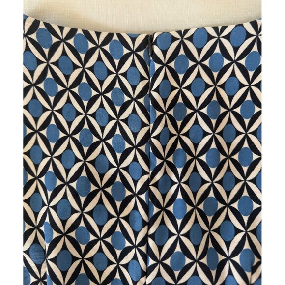 AB Studio Women’s Blue White Geo Sleeveless Sheath Dress Size 10 Mod 70's Style - Picture 5 of 12